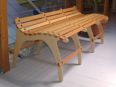 Doug Fir Slatted Bench
