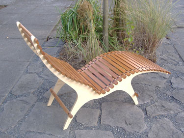 Mahogany Slatted Bench
