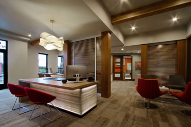 Desk and waiting area